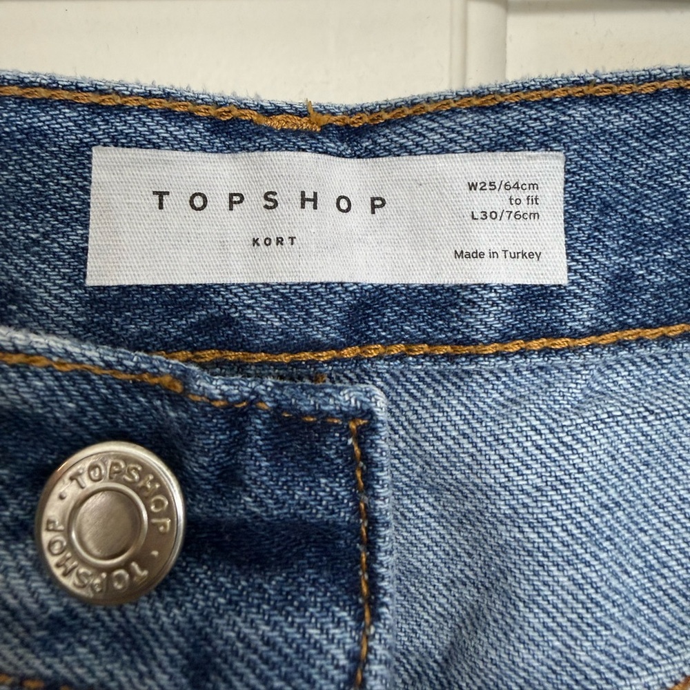 Topshop Classic Blue Wide Leg Jeans - Picture 2 of 4